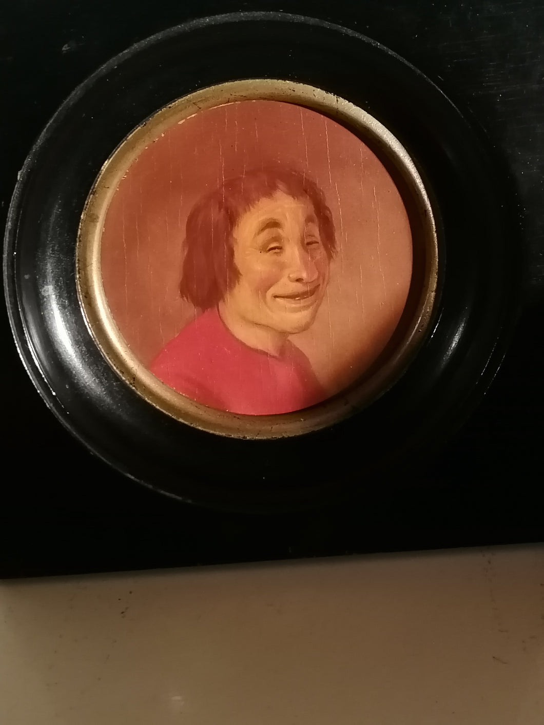 Portrait homme Peinture sur bois dans cadre miniature Napoléon III 