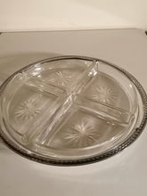 Charger l&#39;image dans la galerie, Plat à compartiments en cristal taillé et argent
