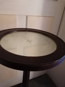 Rare guéridon ancien  en acajou avec plateau miroir