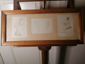 Lithographie esquisse étude, avec cadre en bois. 