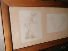 Charger l&#39;image dans la galerie, Lithographie esquisse étude, avec cadre en bois. 
