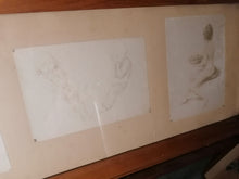 Charger l&#39;image dans la galerie, Lithographie esquisse étude, avec cadre en bois. 
