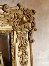 Charger l&#39;image dans la galerie, Miroir d&#39;époque Napoléon III doré à la feuille et peint
