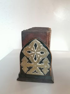 Porte livre ancien palissandre et laiton. Extensible