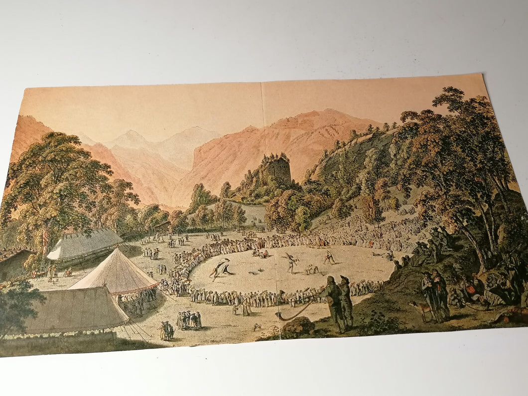 Imprimé Fête d'Unspunnen concours de lutte. Milieu XXème