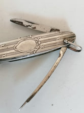 Charger l&#39;image dans la galerie, Élégant couteau de poche pliant, platines en argent
