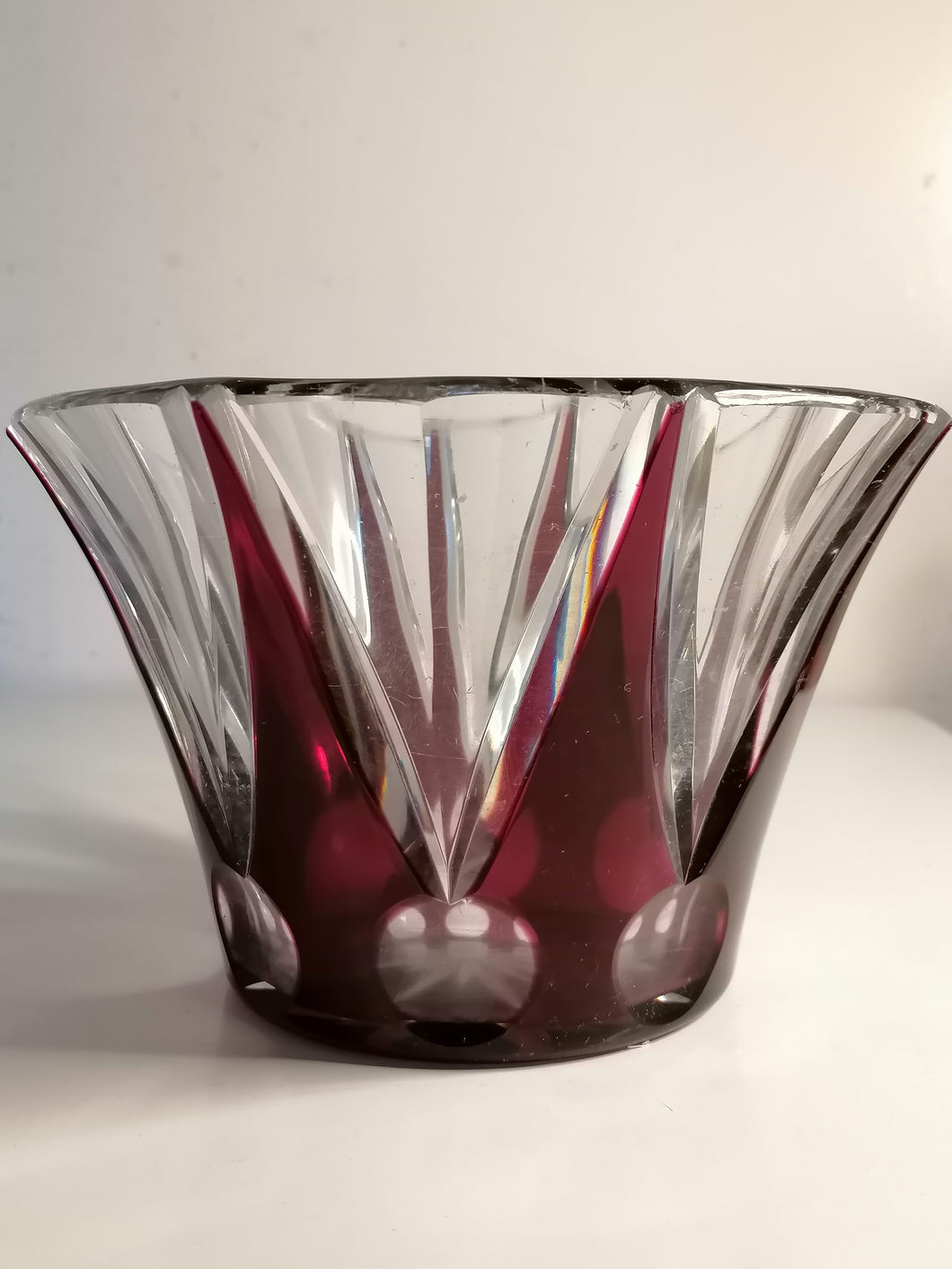 Belle coupe en cristal de Bohème ancienne