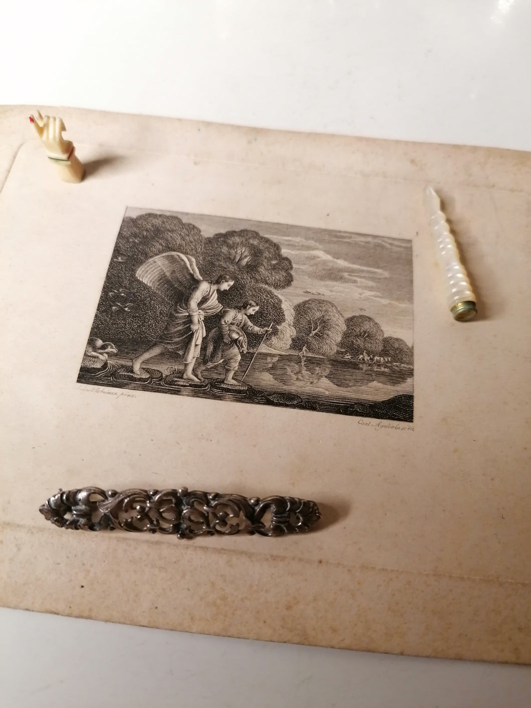 Tobie et l'ange Raphaël portant le remède pour son père et sa future femme.