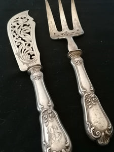 Paire de service à gâteau ancien