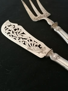 Paire de service à gâteau ancien