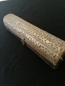 Coffret à plume indien, laiton ajouré