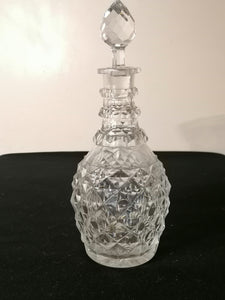 Carafe à vin en cristal taillé pointe à diamant XIXème d'époque Restauration 