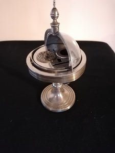 Encrier sphère argenté ancien, probablement Anglais,  