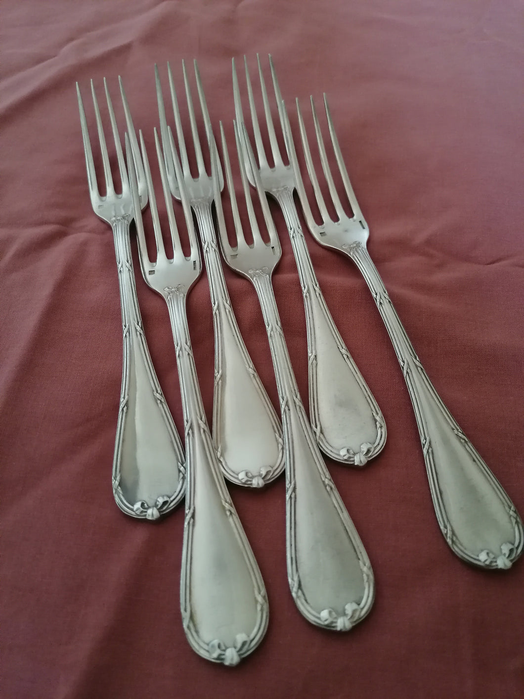 Christofle 6 fourchettes entre mets modèle ruban 