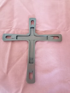 Croix en bronze moderniste Eugen Renggli Lucelle. Artiste Suisse 