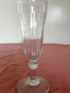 Flûte à Champagne en cristal taillé ancienne (épaisse) 