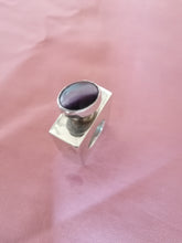 Charger l&#39;image dans la galerie, Flacon à parfum en argent massif mexicain, cabochon en pierre sur couvercle, 
