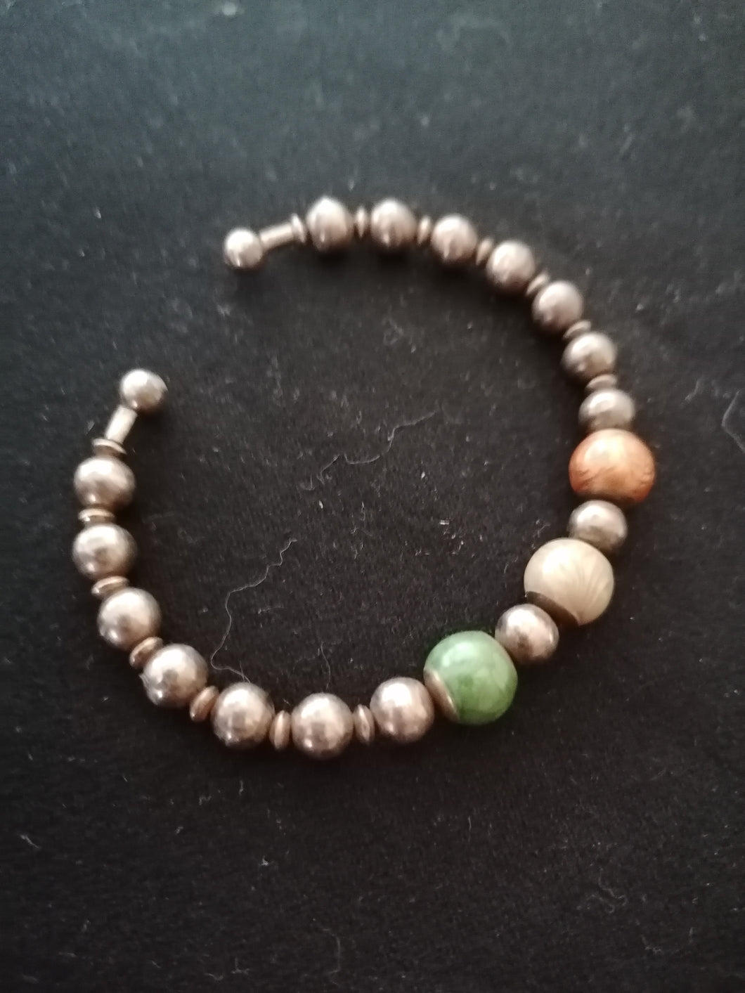 Bracelet perle en argent et céramique 