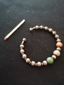 Bracelet perle en argent et céramique 
