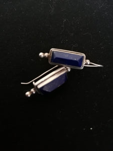 Paire de boucle d'oreille argent et lapis-lazuli 