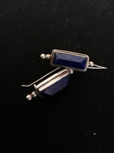 Charger l&#39;image dans la galerie, Paire de boucle d&#39;oreille argent et lapis-lazuli 
