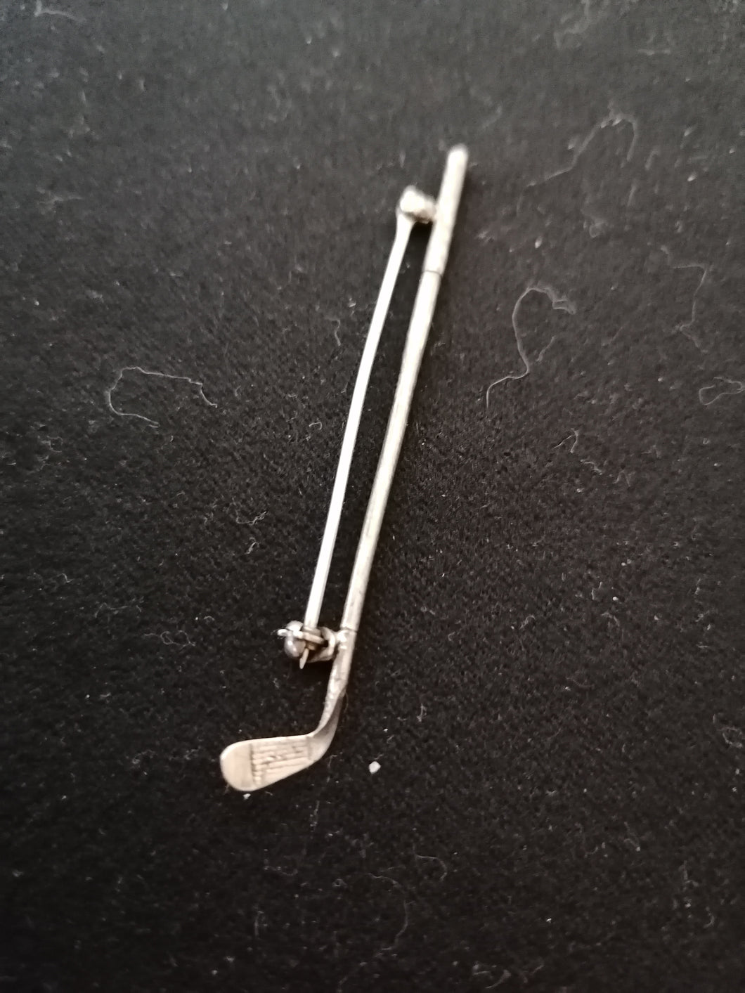 Broche club de golf en argent massif 