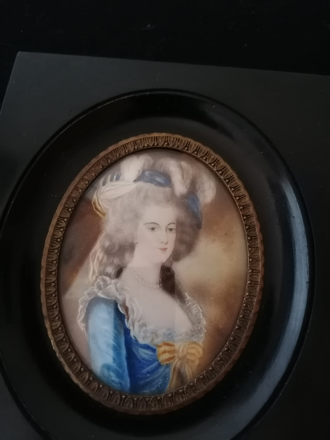 Miniature peinte Napoléon III Marie Antoinette parfait état. 
