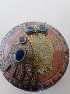 Gomez Chile boîte en cuivre laiton et Lapiz lazuli