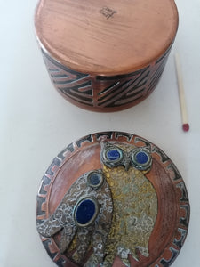 Gomez Chile boîte en cuivre laiton et Lapiz lazuli