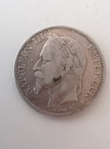 Napoléon III 5ff bb 1868 argent TB