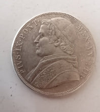 Charger l&#39;image dans la galerie, Reproduction monnaie papale argenté, 5 lire 
