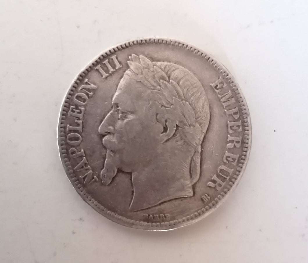 Napoléon III 5 franc 1869 argent TB TTB