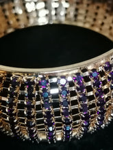 Charger l&#39;image dans la galerie, Bracelet doré et cristaux style améthyste
