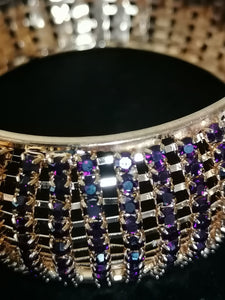 Bracelet doré et cristaux style améthyste