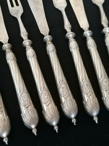 Magnifique service à dessert en argent doré Allemand , orfèvre Wilkens  vers 1900.