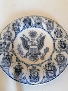 Assiette Etat Unis en 1776 faïence vers 1900