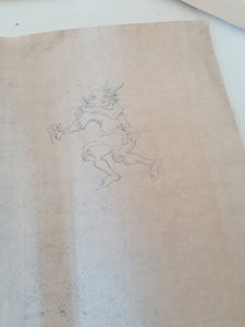 Esquisse Japonaise ancienne, lot de 3.