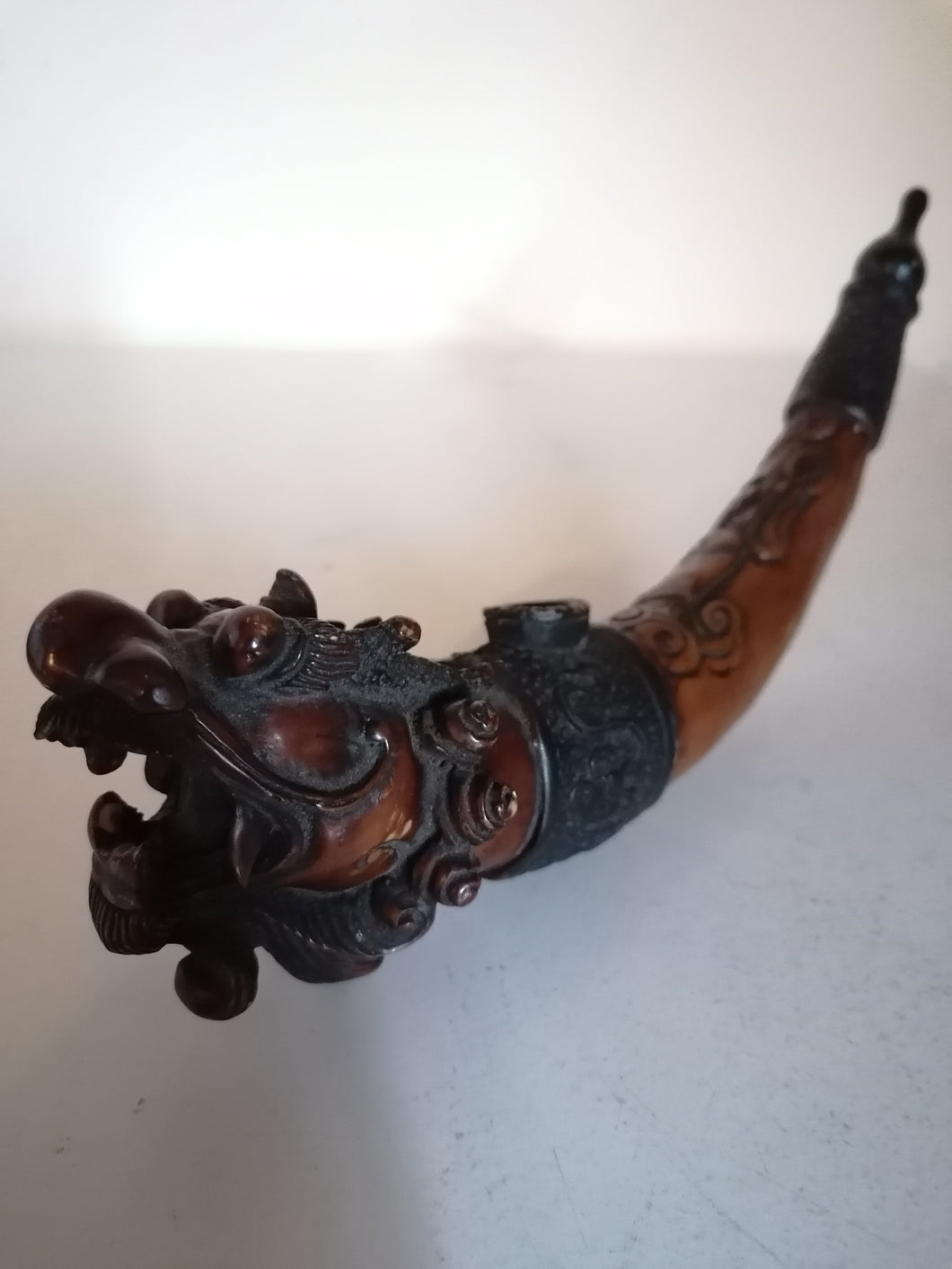 Reproduction pipe à opium Chine,  motif dragon