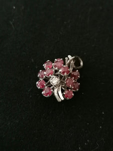 Pendentif argent massif et pierres taillés (tourmaline) 