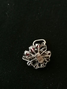 Pendentif argent massif et pierres taillés (tourmaline) 
