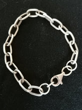 Charger l&#39;image dans la galerie, Bracelet grande maille et taille,  argent massif
