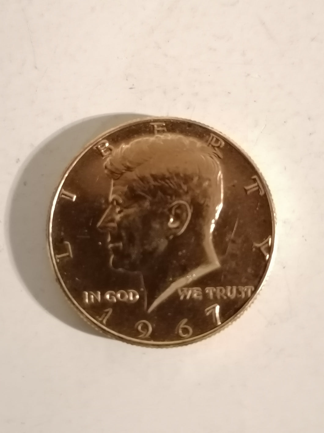 Half dollar 1967 Kennedy doré 