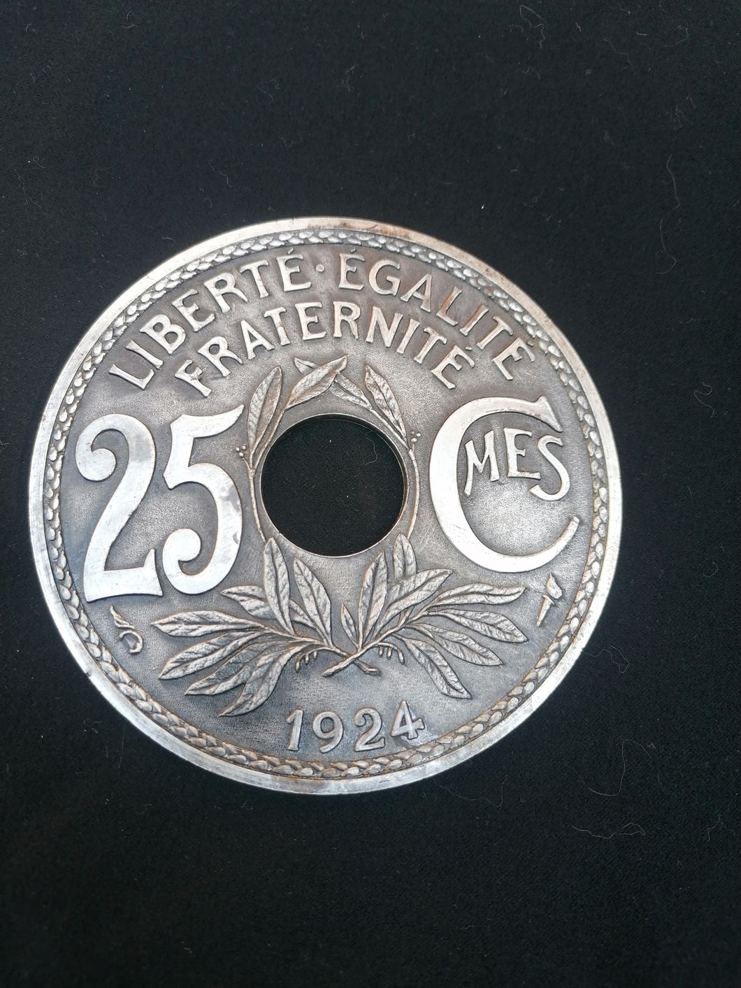 Dessous de bouteille 25 centimes Franc Français.