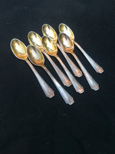 6 cuillères à café Art Déco argenté