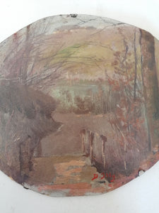 Daniel Ihly, peintre Genevois 1854-1910,

Paysage avec forêt et rivière probablement campagne Genevoise