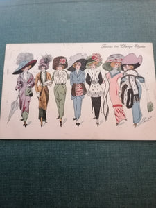 Xavier Sager, carte postale mode parisienne année 20. 