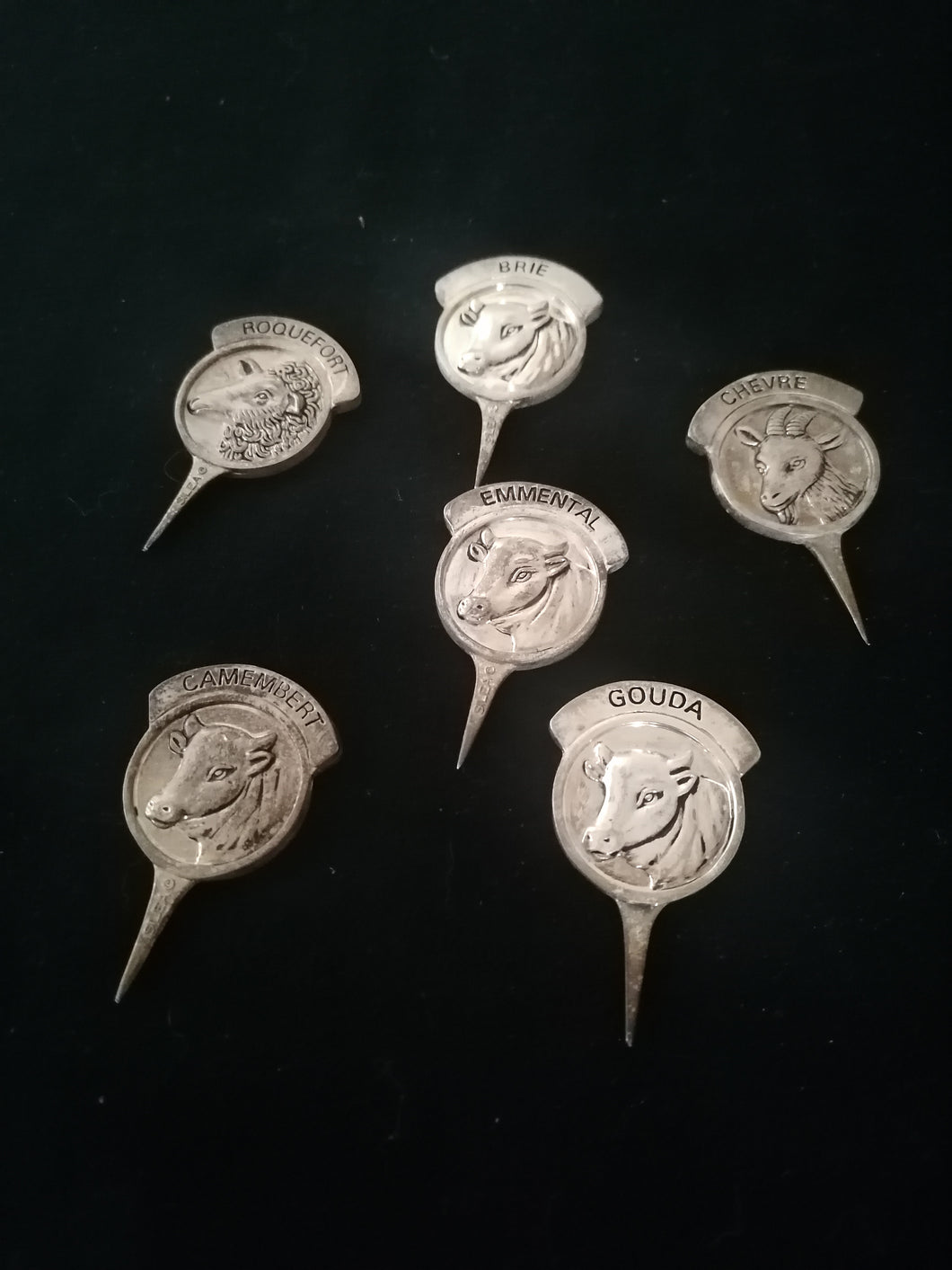 5 écriteaux à fromage argenté 