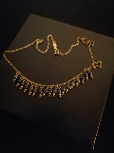 Collier chaîne argent et perles en pierre