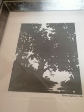 Charger l&#39;image dans la galerie, Silhouette paysage en découpage, signé Jacques Courvoisier 1980
