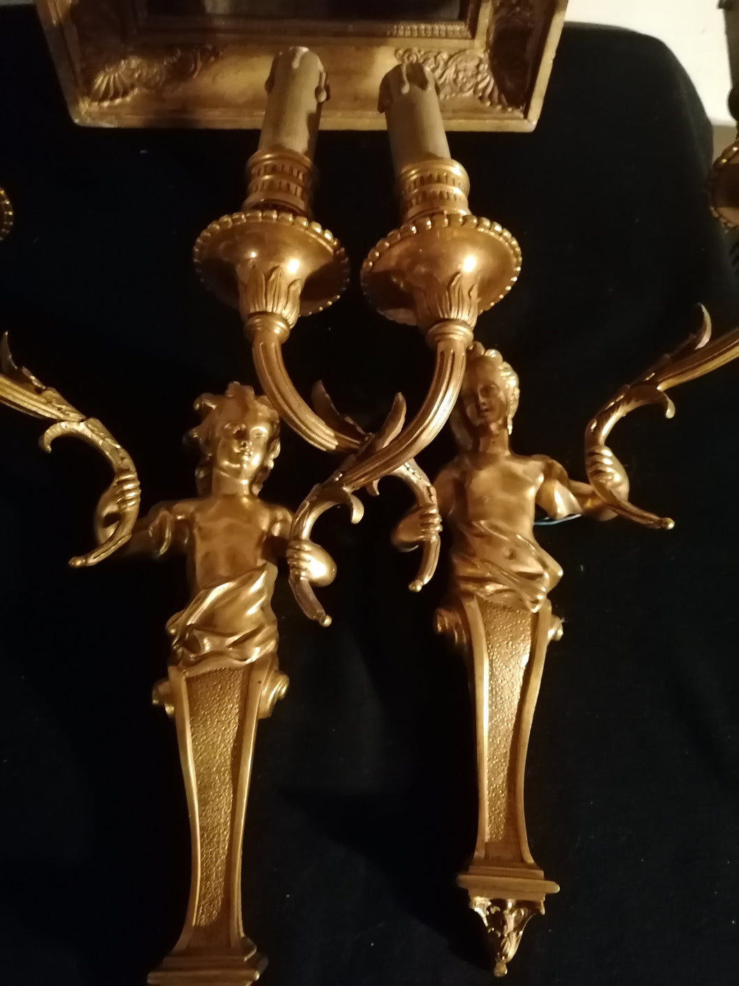 Chérubins en bronze ciselées, fin XIXe magnifique paire d'applique de qualité. 